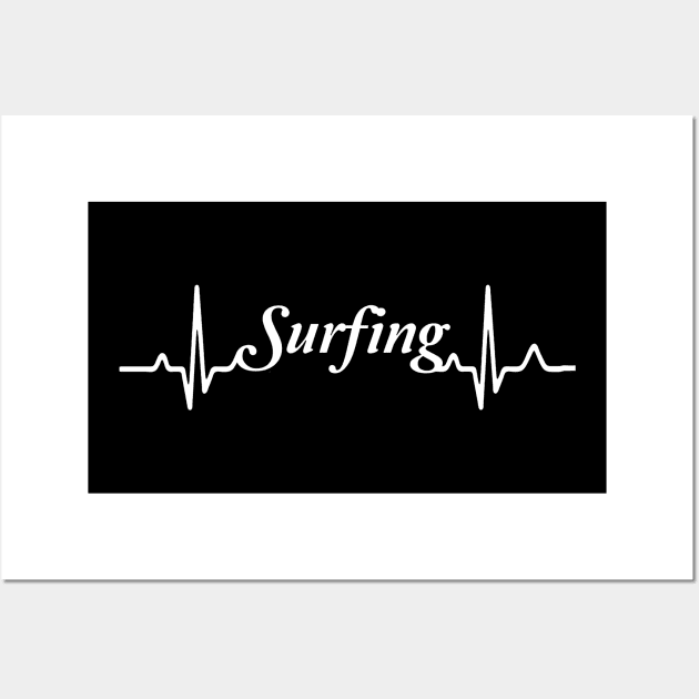 waves, surfing, heart, rate, beach shirt,surf, surfer,shirt, summer shirt, Wall Art by L  B  S  T store